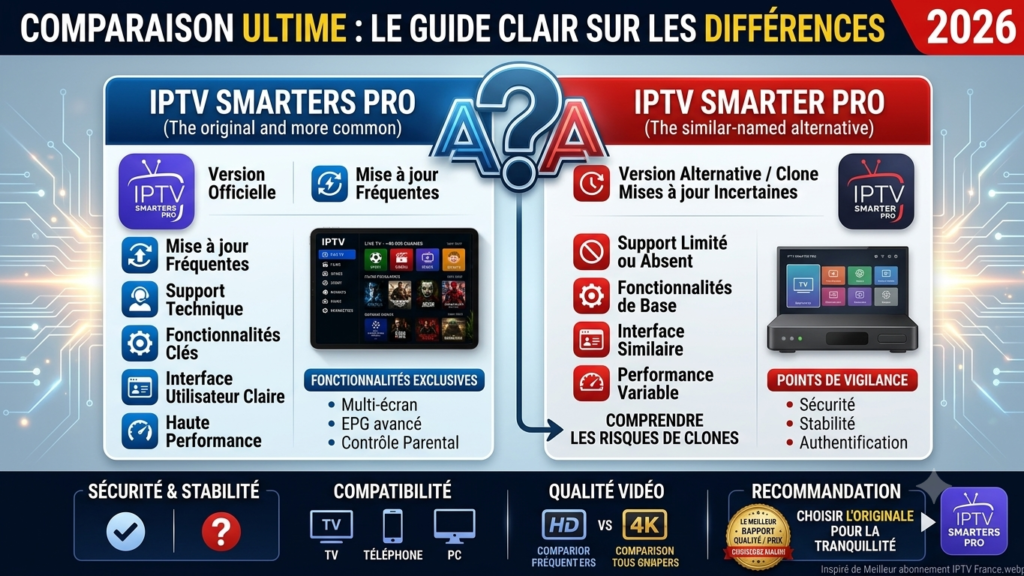 IPTV Smarter Pro ou IPTV Smarters Pro : quelle différence